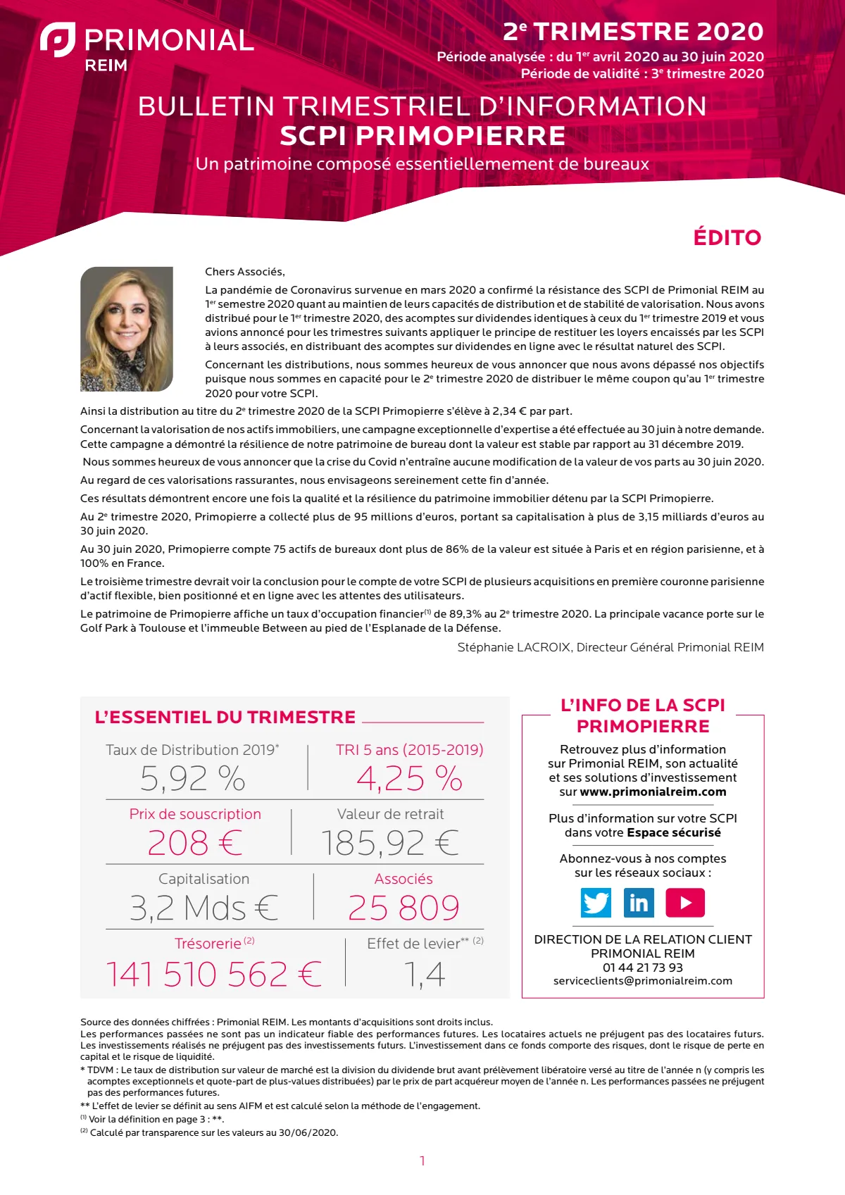 Bulletin trimestriel - 2ème trimestre 2020