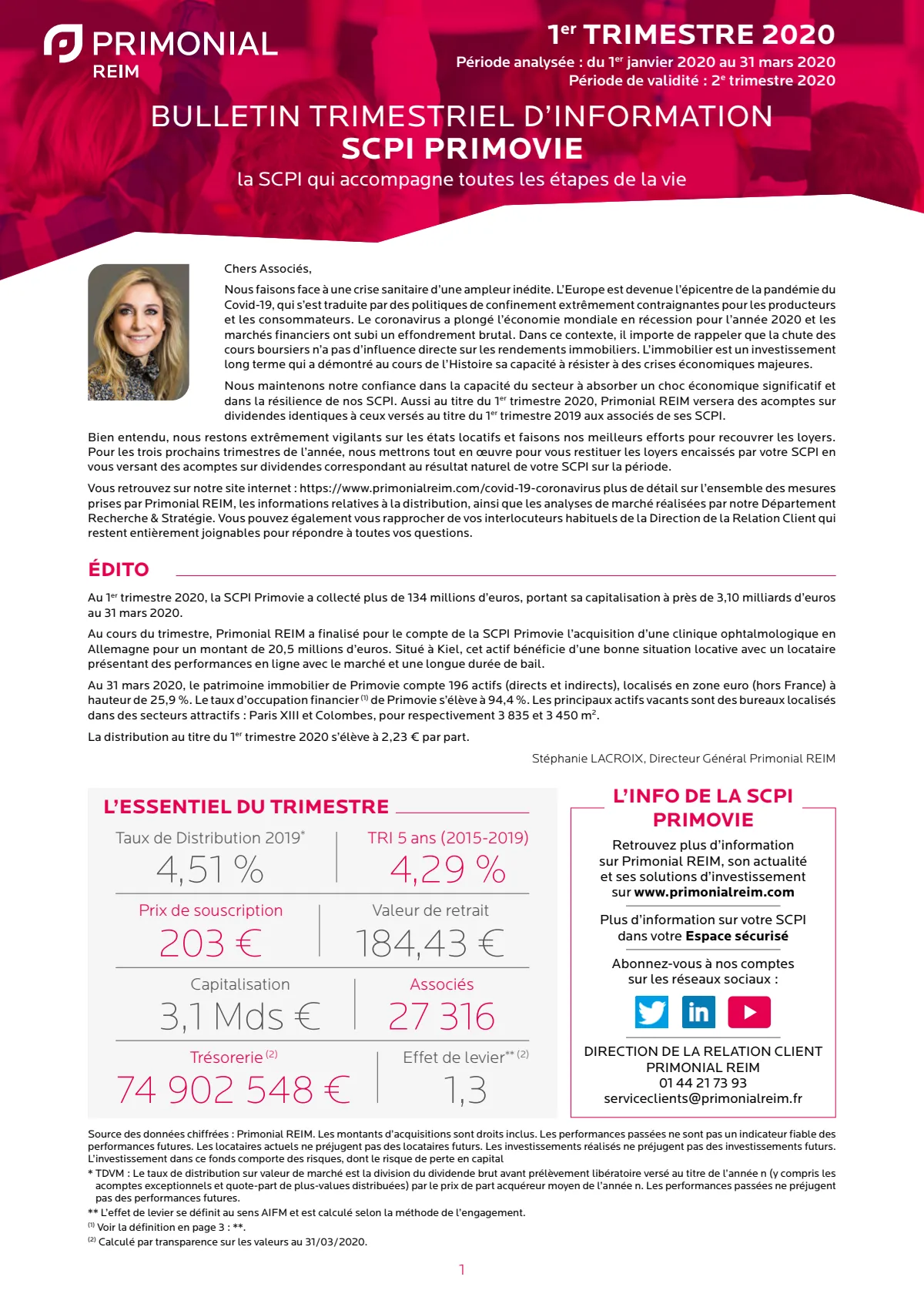 Bulletin trimestriel - 1er trimestre 2020