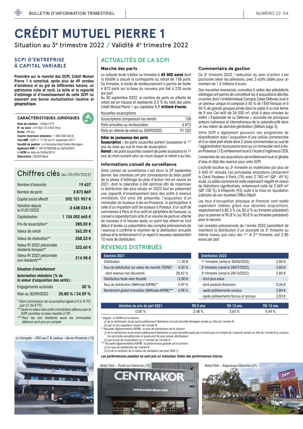 Bulletin trimestriel - 3ème trimestre 2022