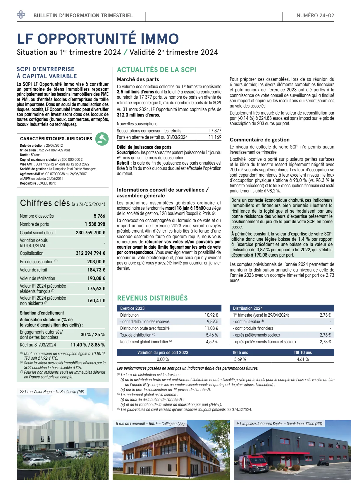 Bulletin trimestriel - 1er trimestre 2024