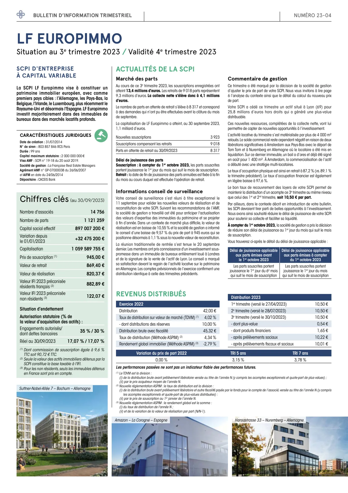 Bulletin trimestriel - 3ème trimestre 2023