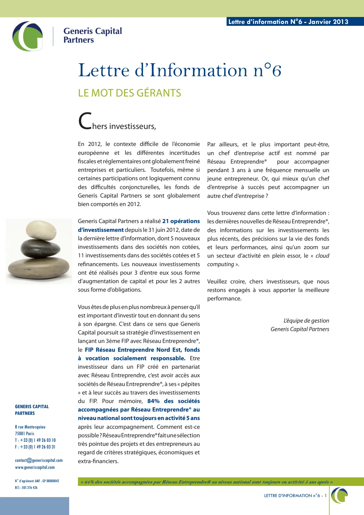 Lettre d'information n°6