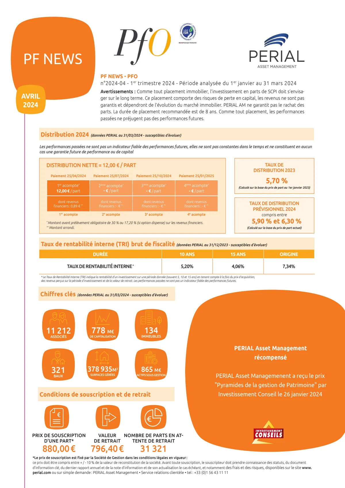 Bulletin trimestriel - 1er trimestre 2024