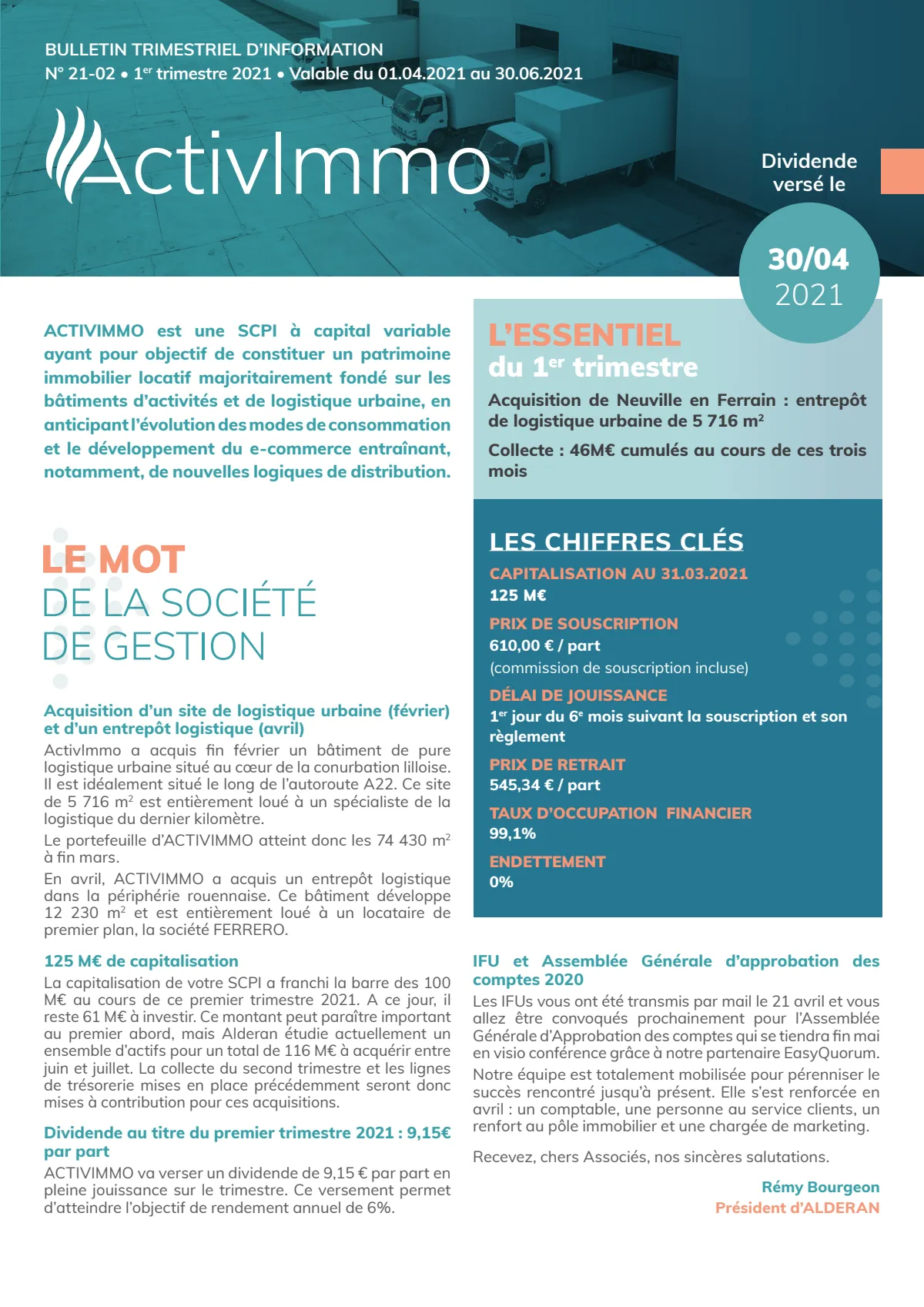 Bulletin trimestriel - 1er trimestre 2021