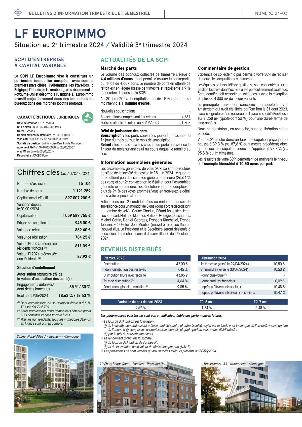 Bulletin trimestriel - 2ème trimestre 2024