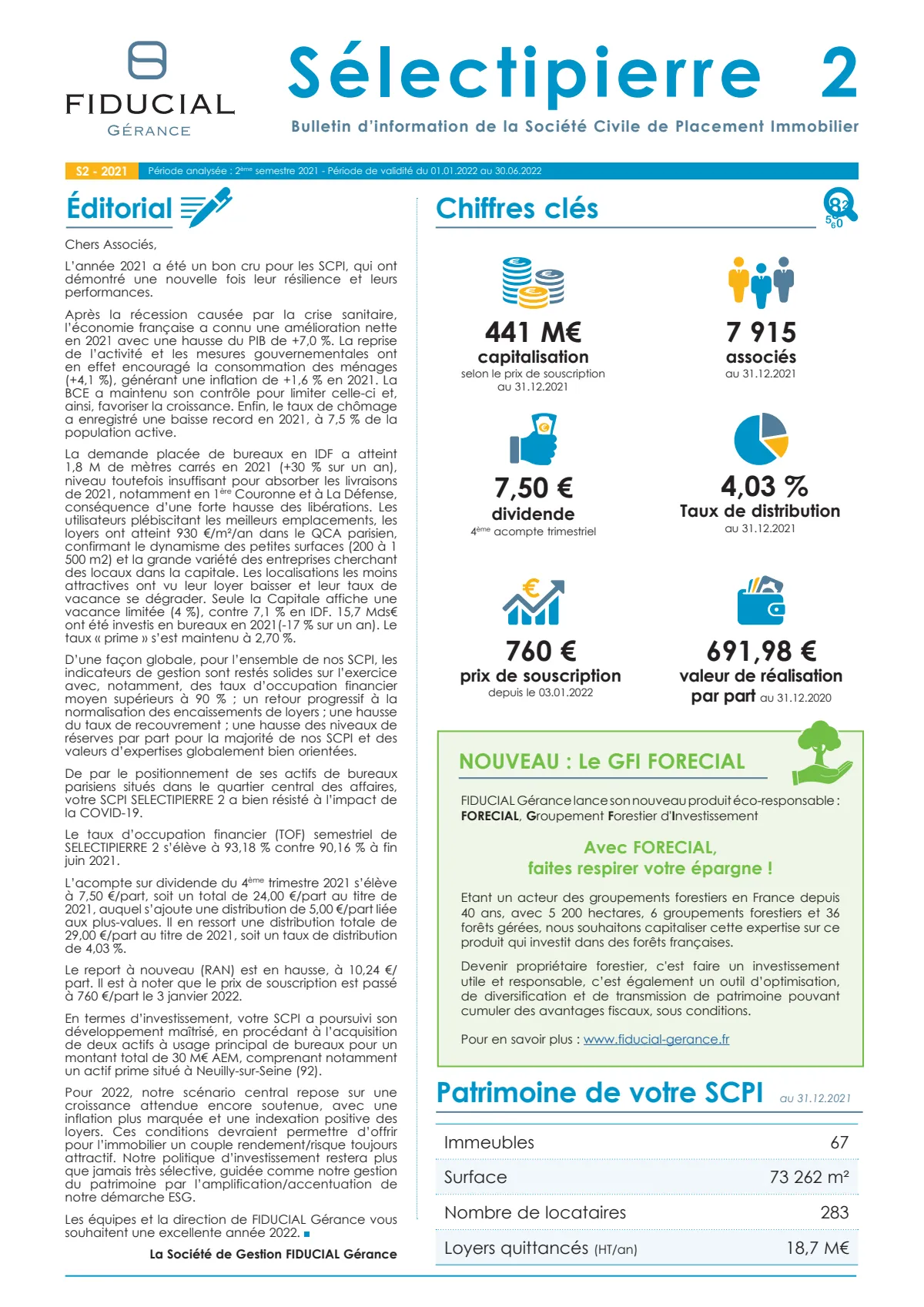 Rapport semestriel - 2nd semestre 2021