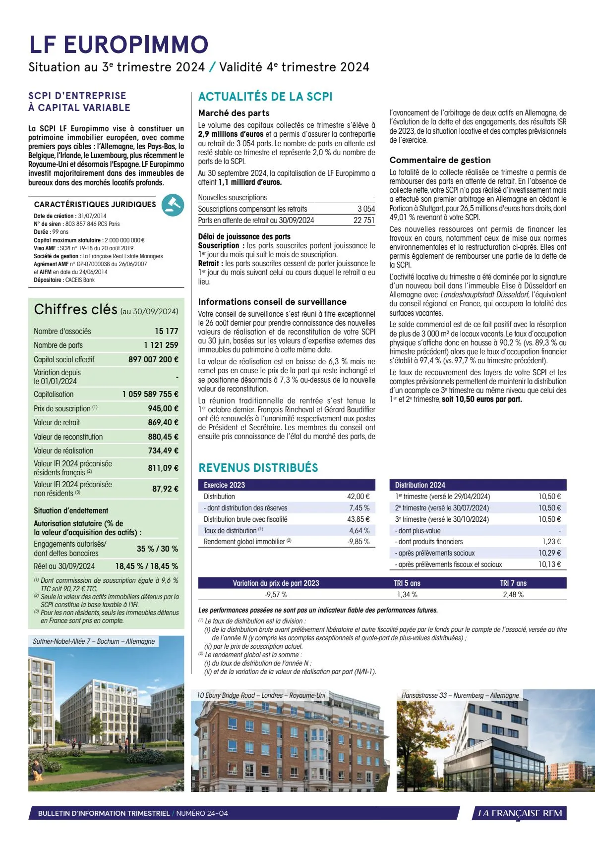 Bulletin trimestriel - 3ème trimestre 2024