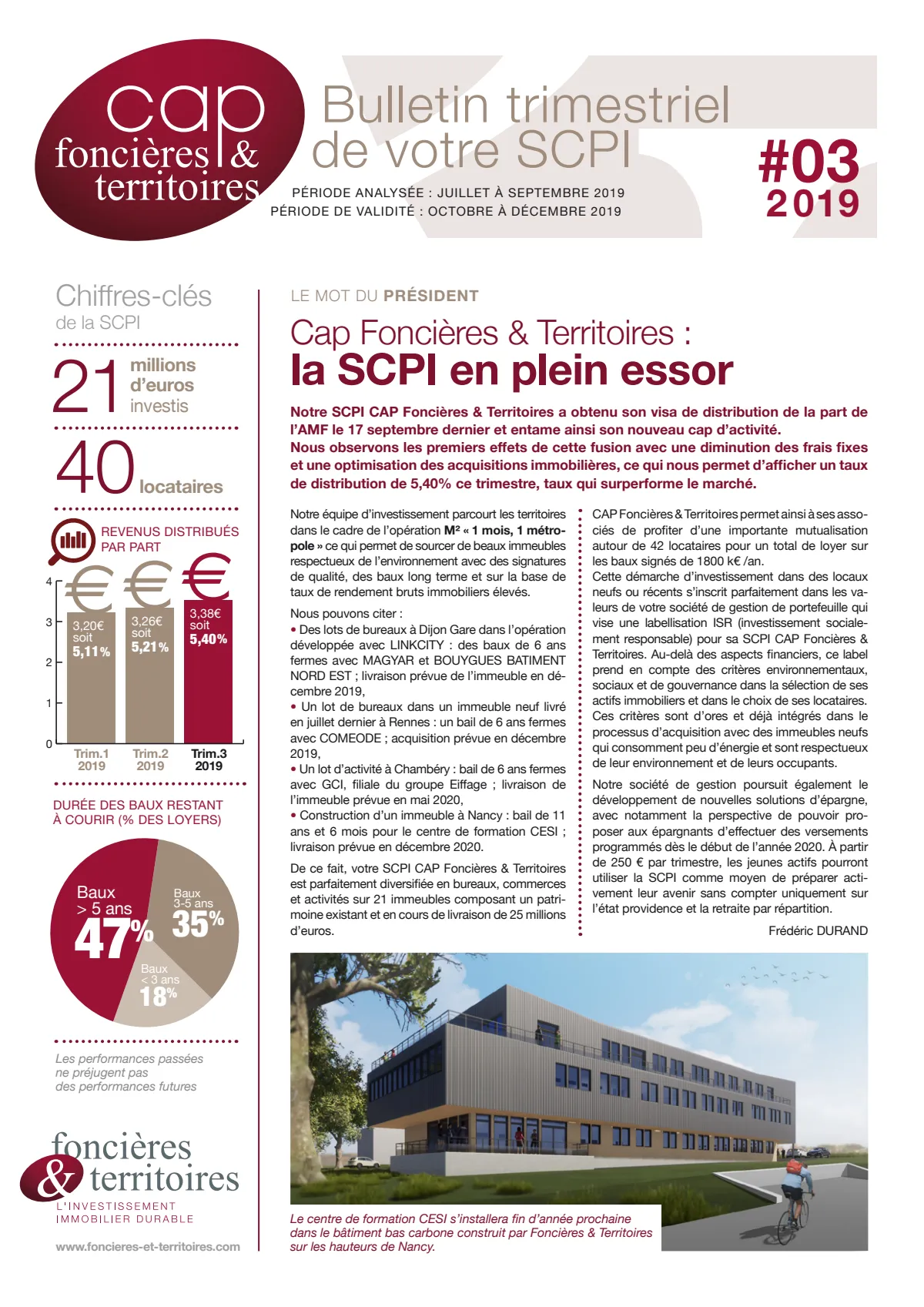 Bulletin trimestriel - 3ème trimestre 2019