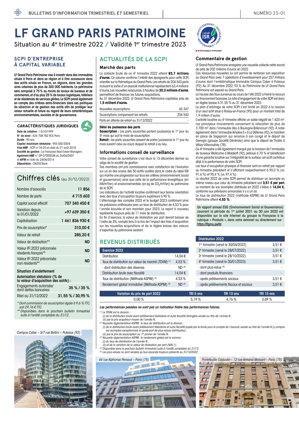 Bulletin trimestriel - 4ème trimestre 2022