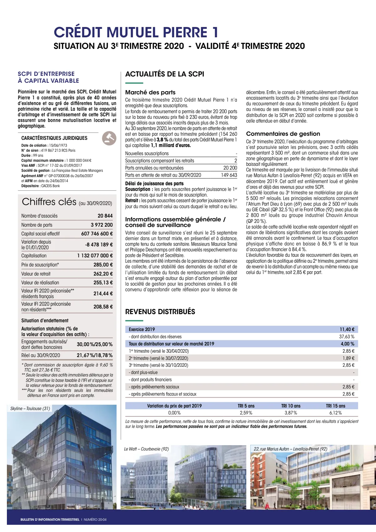 Bulletin trimestriel - 3ème trimestre 2020