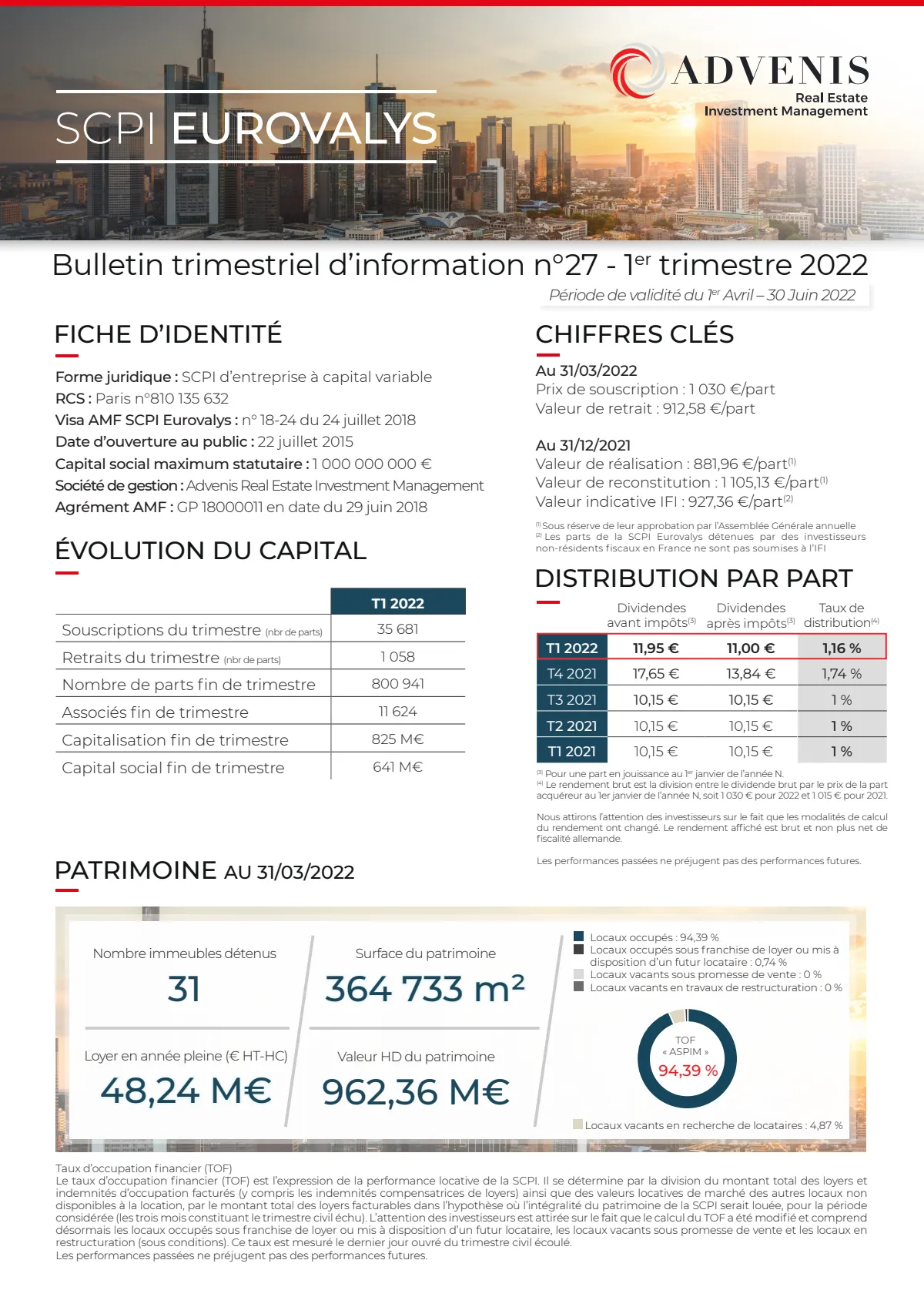 Bulletin trimestriel - 1er trimestre 2022