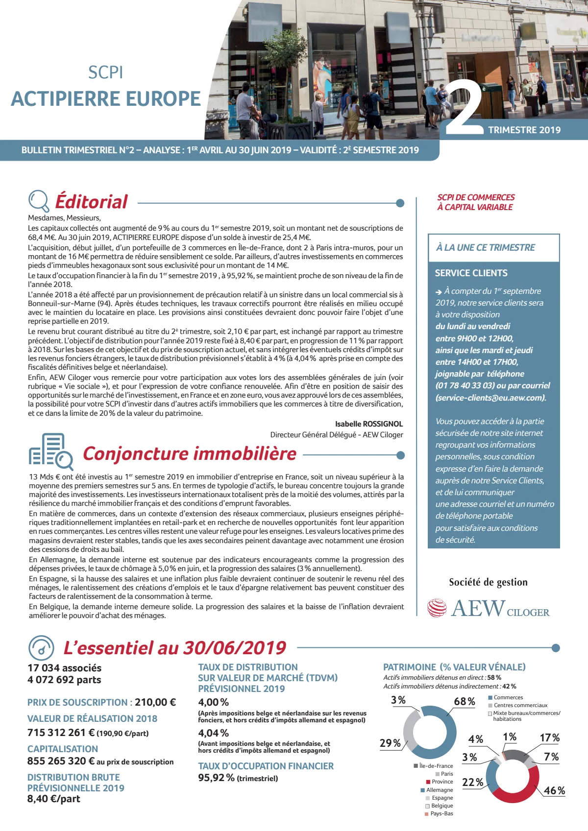 Bulletin trimestriel - 2ème trimestre 2019