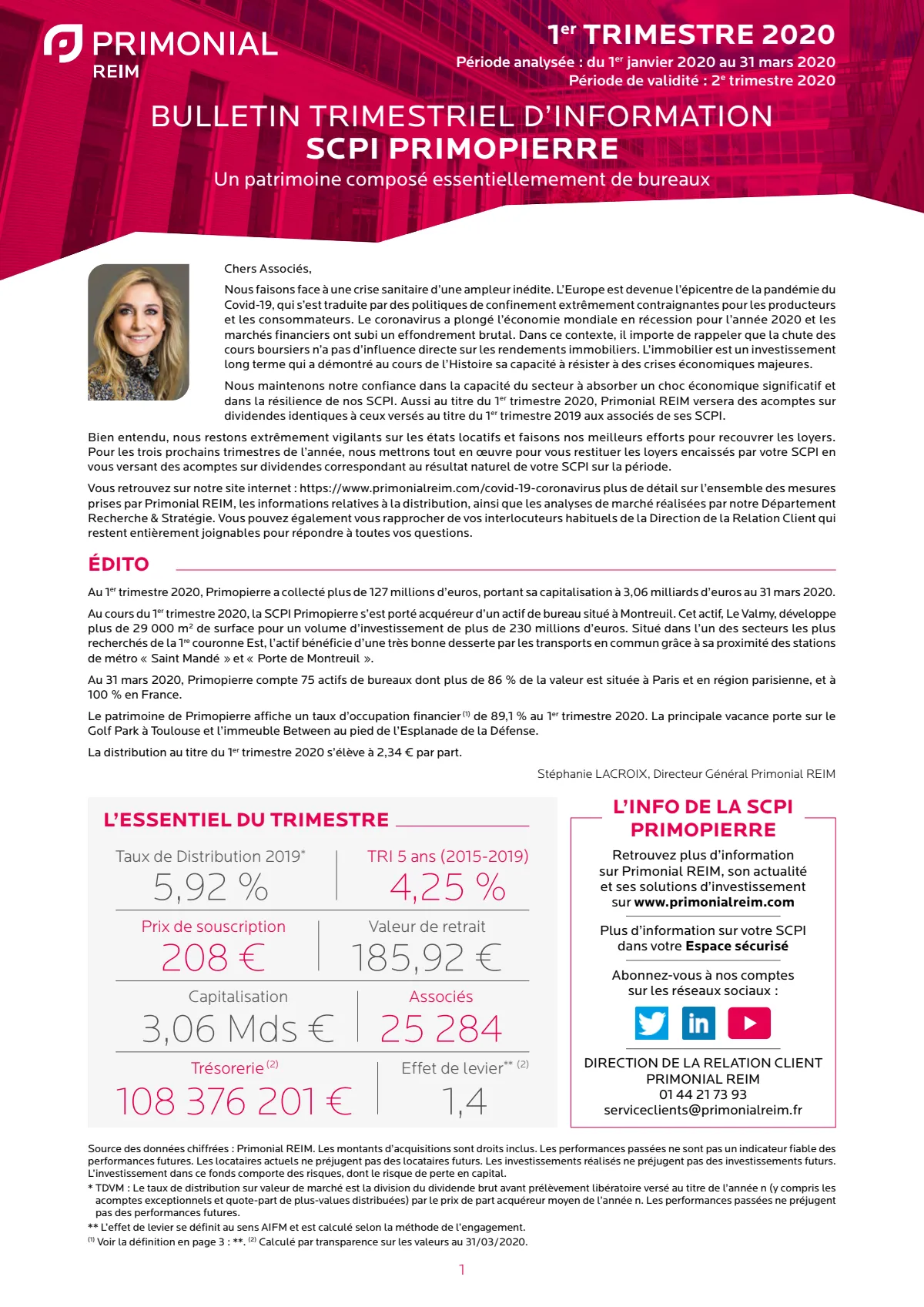 Bulletin trimestriel - 1er trimestre 2020