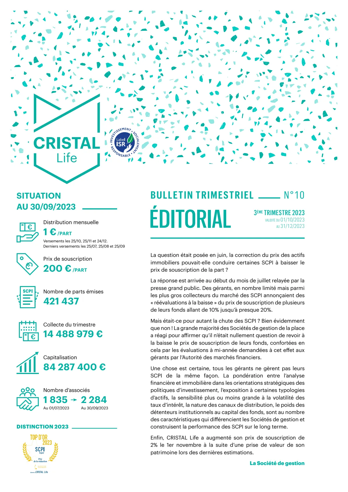 Bulletin trimestriel - 3ème trimestre 2023