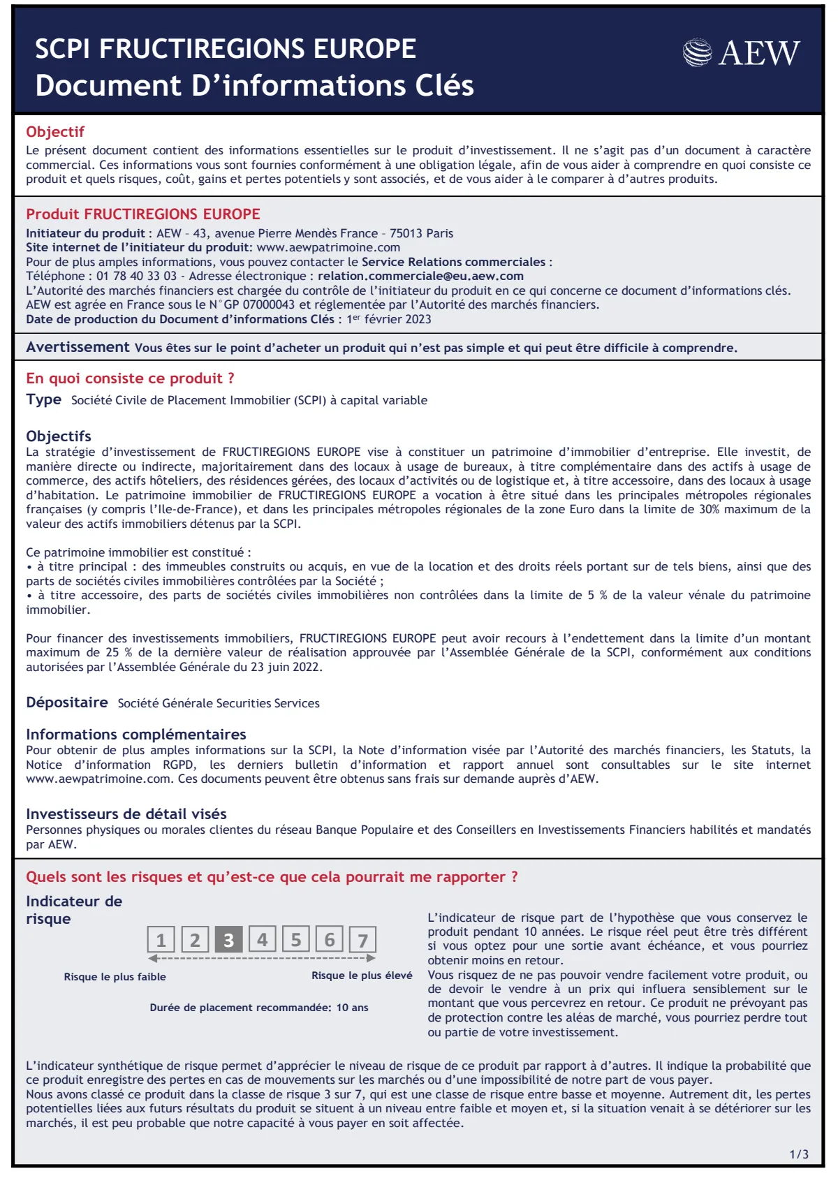 Informations clés (DIC) - 2023