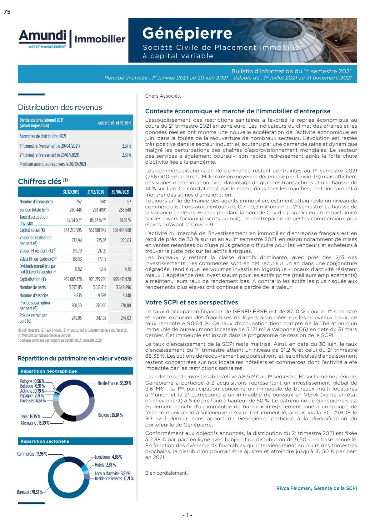 Bulletin semestriel - 1er semestre 2021