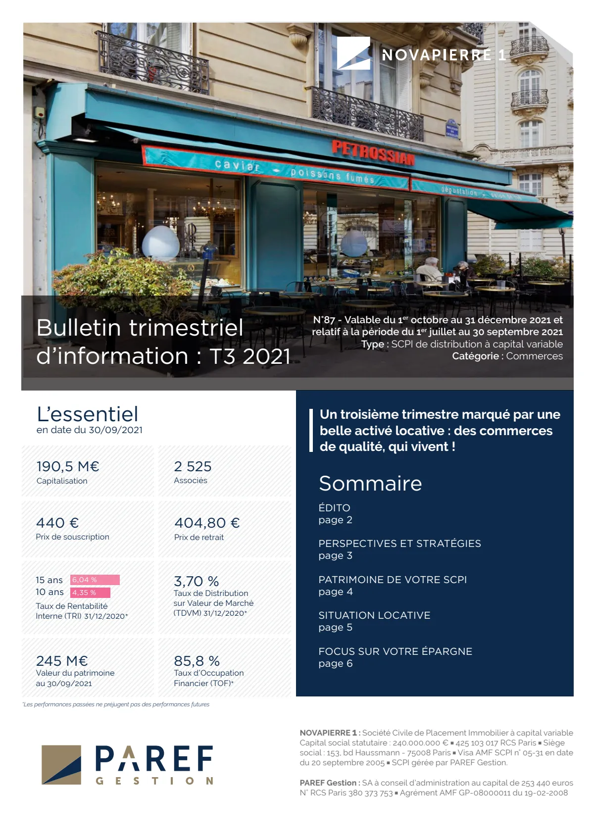 Bulletin trimestriel - 3ème trimestre 2021