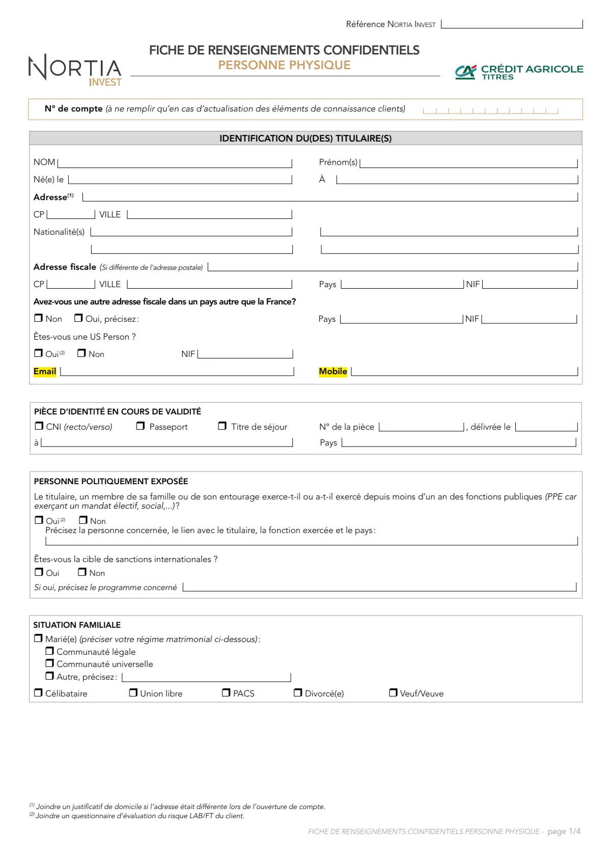 Questionnaire profil Client