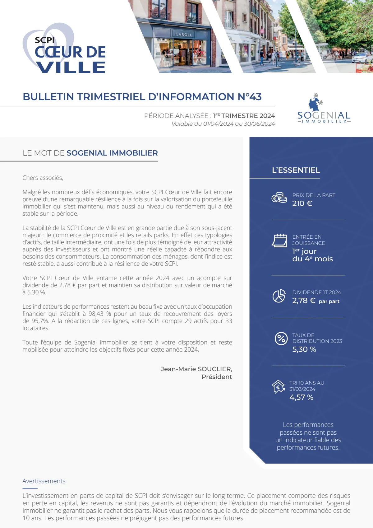 Bulletin trimestriel - 1er trimestre 2024