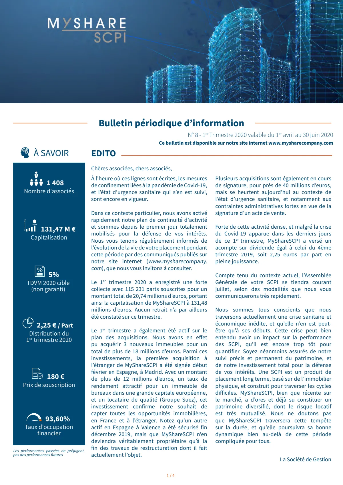 Bulletin trimestriel - 1er trimestre 2020