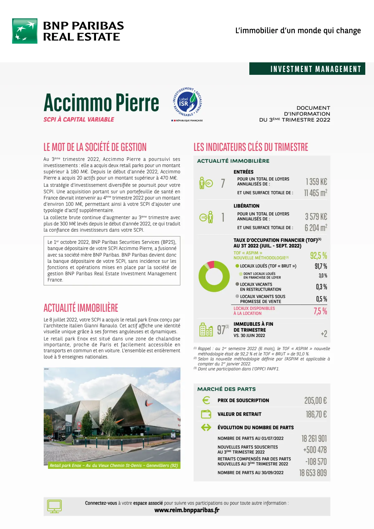 Bulletin trimestriel - 3ème trimestre 2022