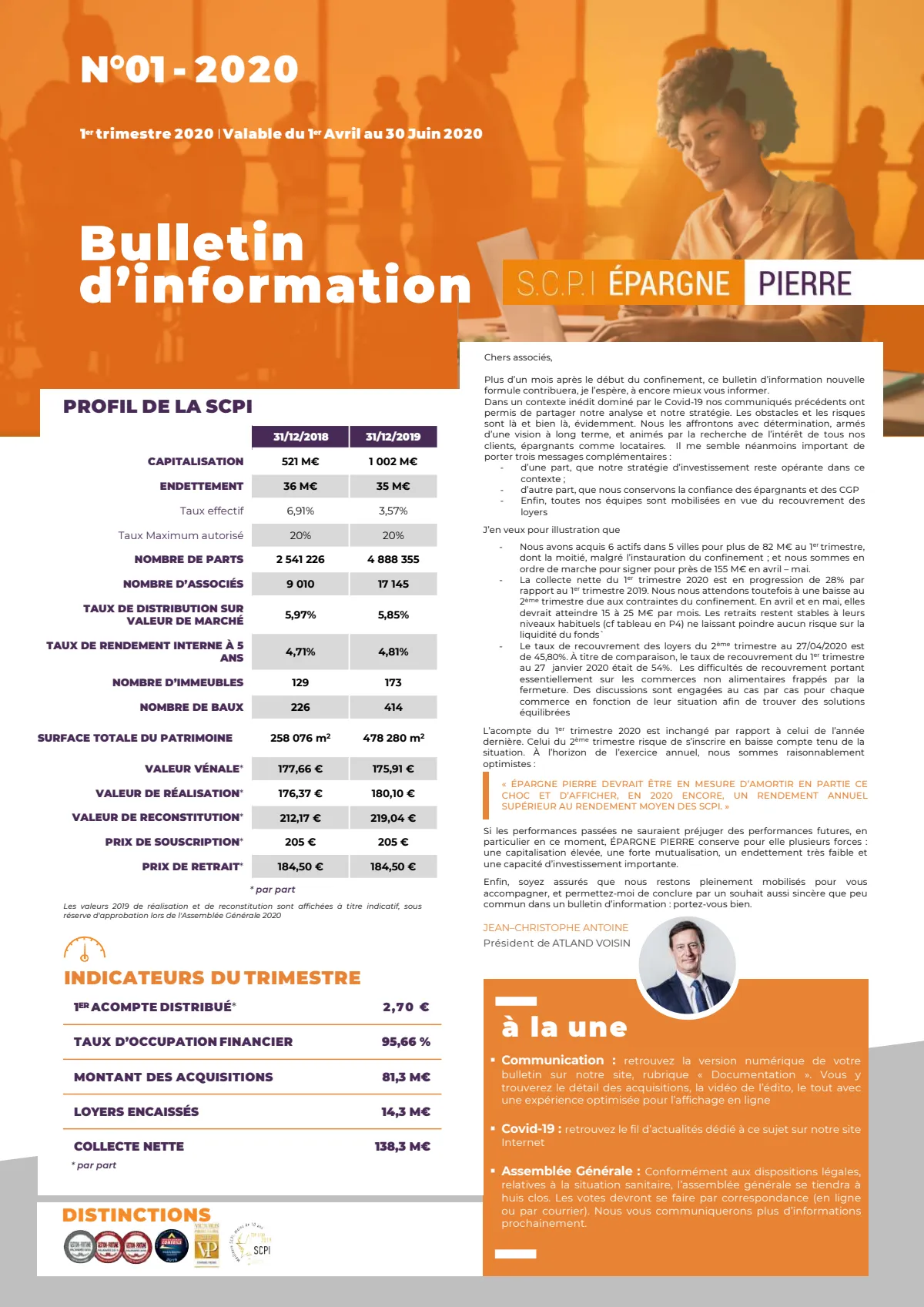 Bulletin trimestriel - 1er trimestre 2020