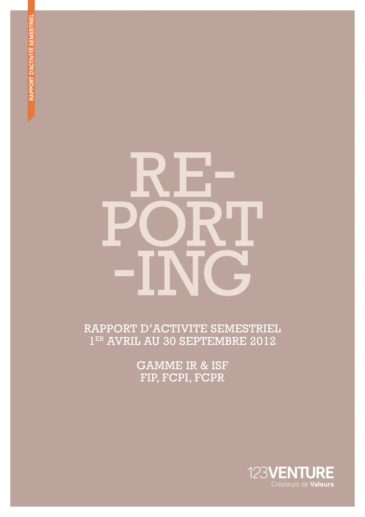 Rapport semestriel (du 01/04 au 30/09/2012)