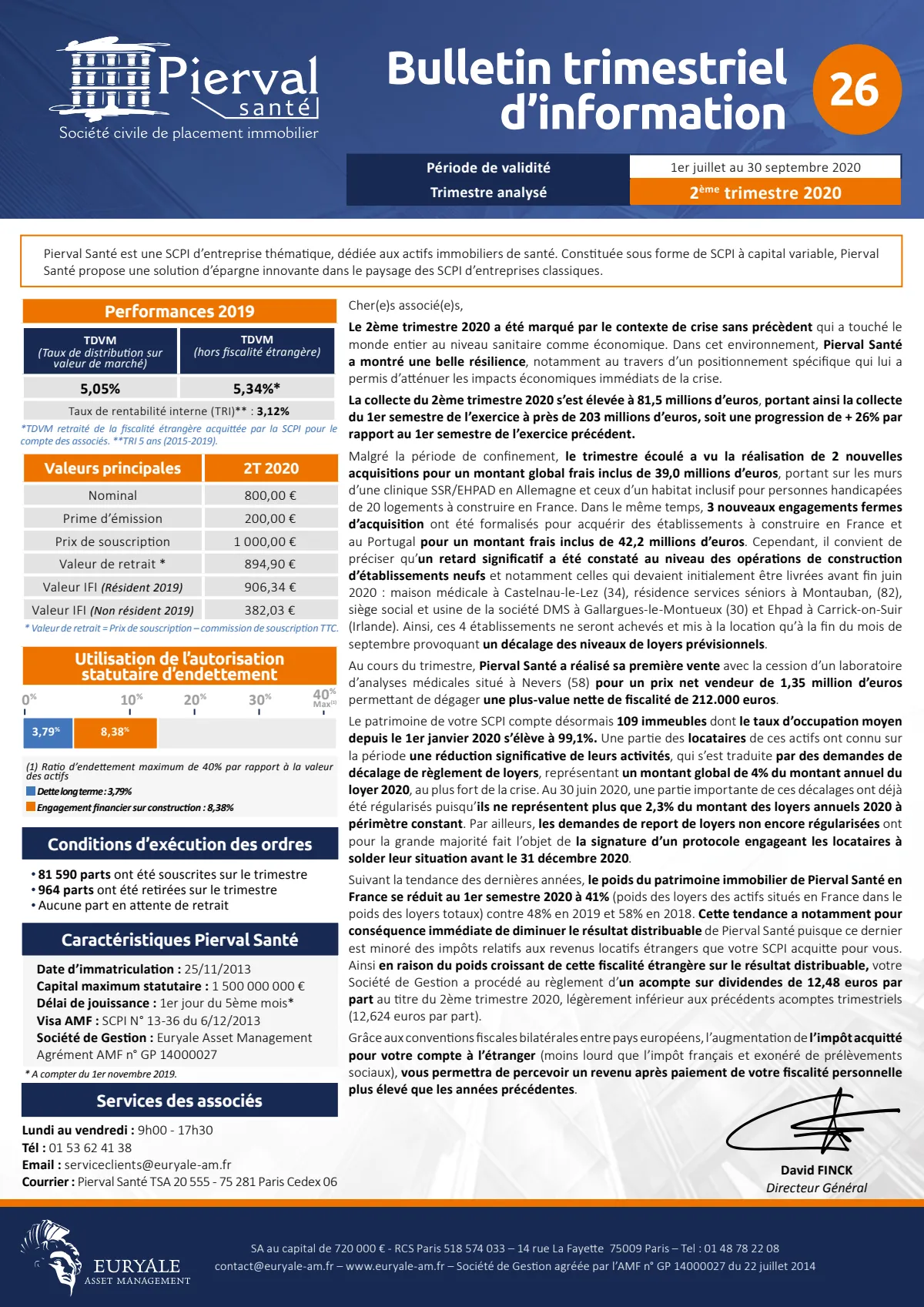 Bulletin trimestriel - 2ème trimestre 2020