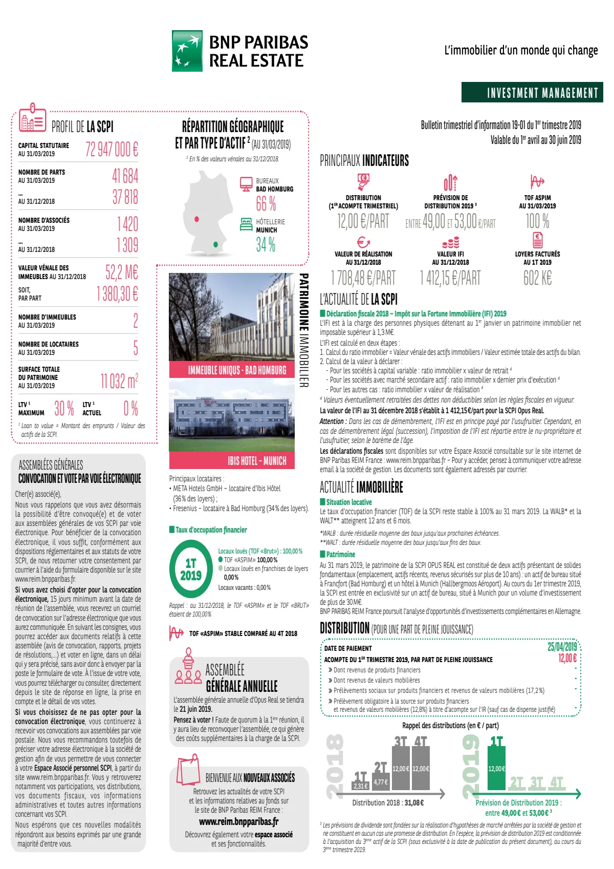 Bulletin trimestriel - 1er trimestre 2019