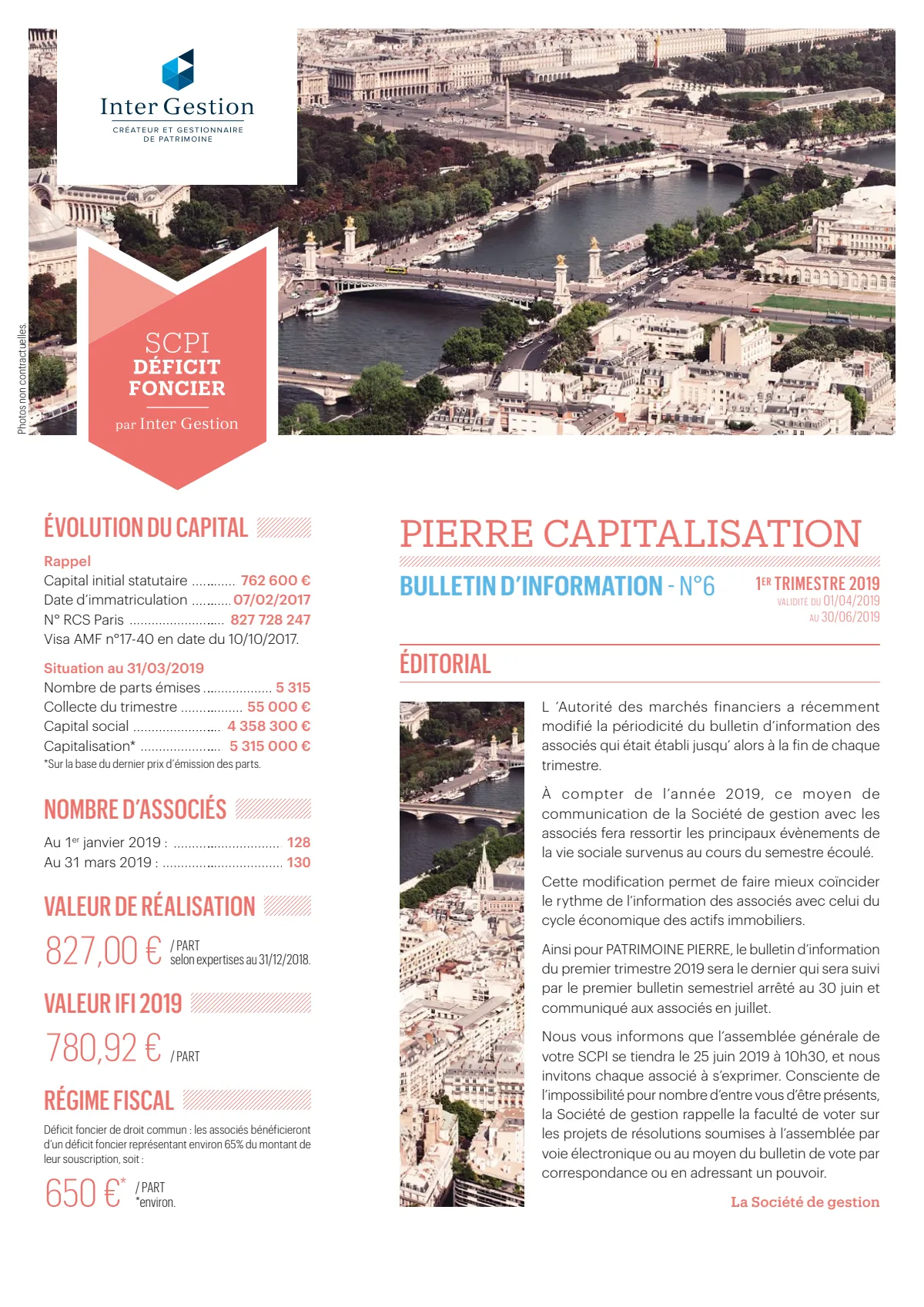 Bulletin trimestriel - 1er trimestre 2019