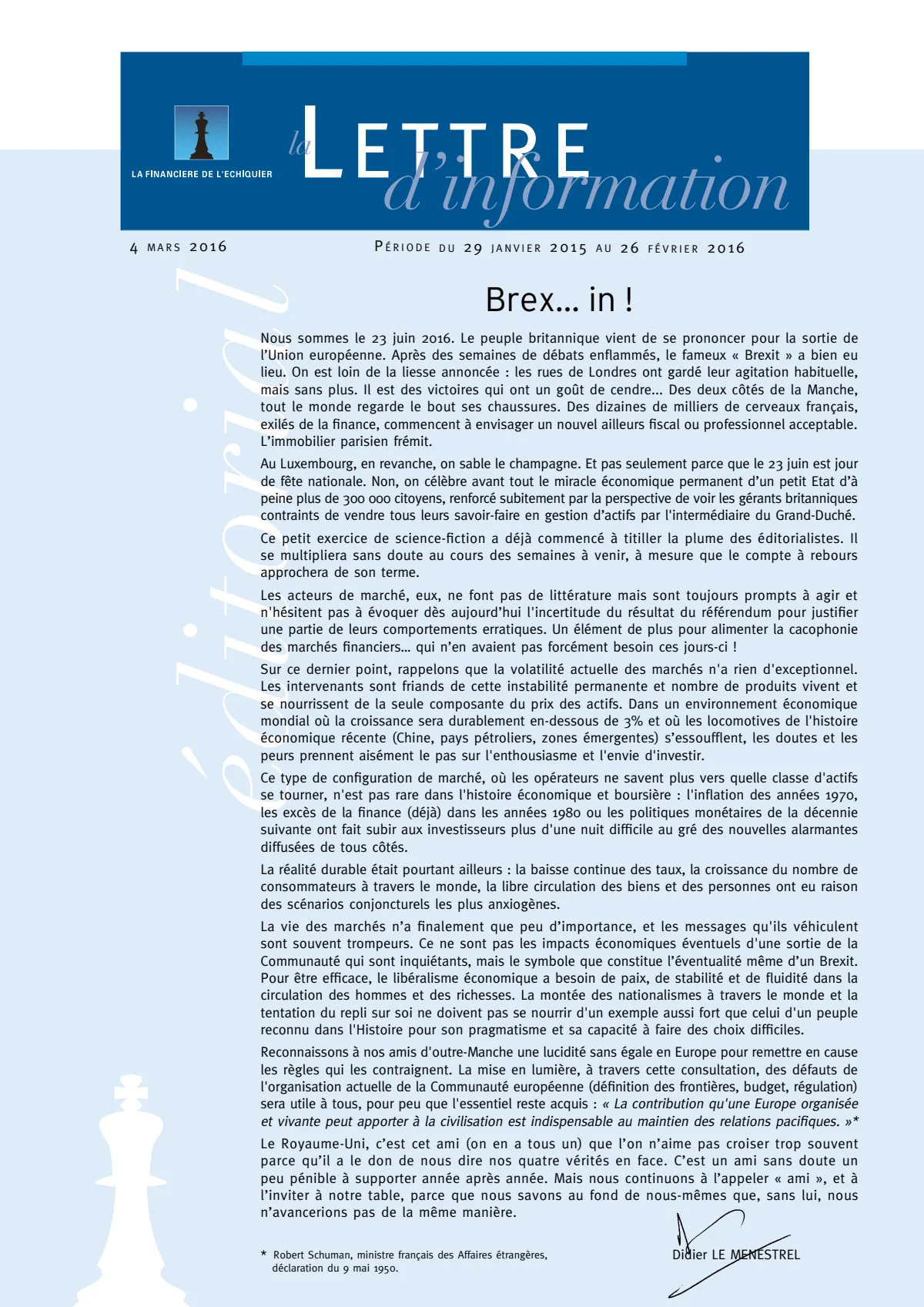 Lettre d'information