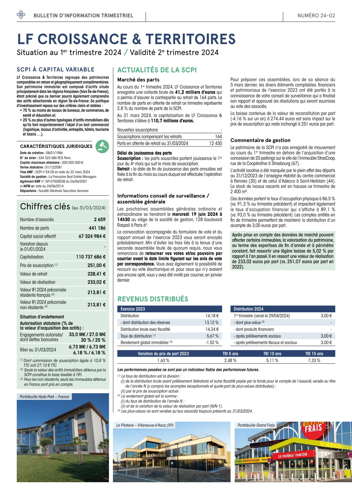 Bulletin trimestriel - 1er trimestre 2024