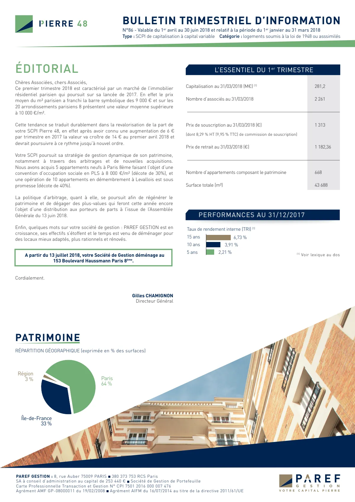 Bulletin trimestriel - 1er trimestre 2018