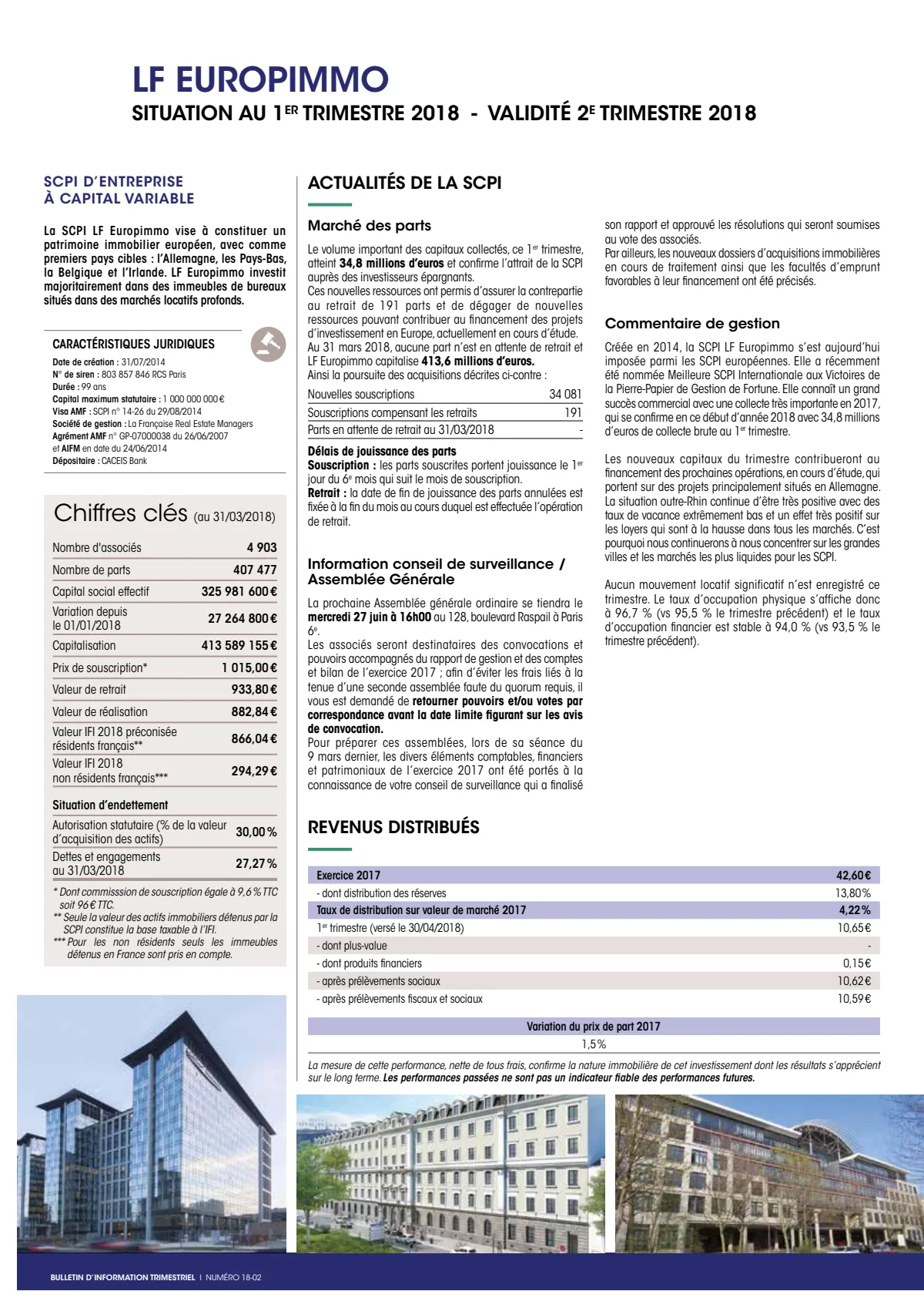 Bulletin trimestriel - 1er trimestre 2018