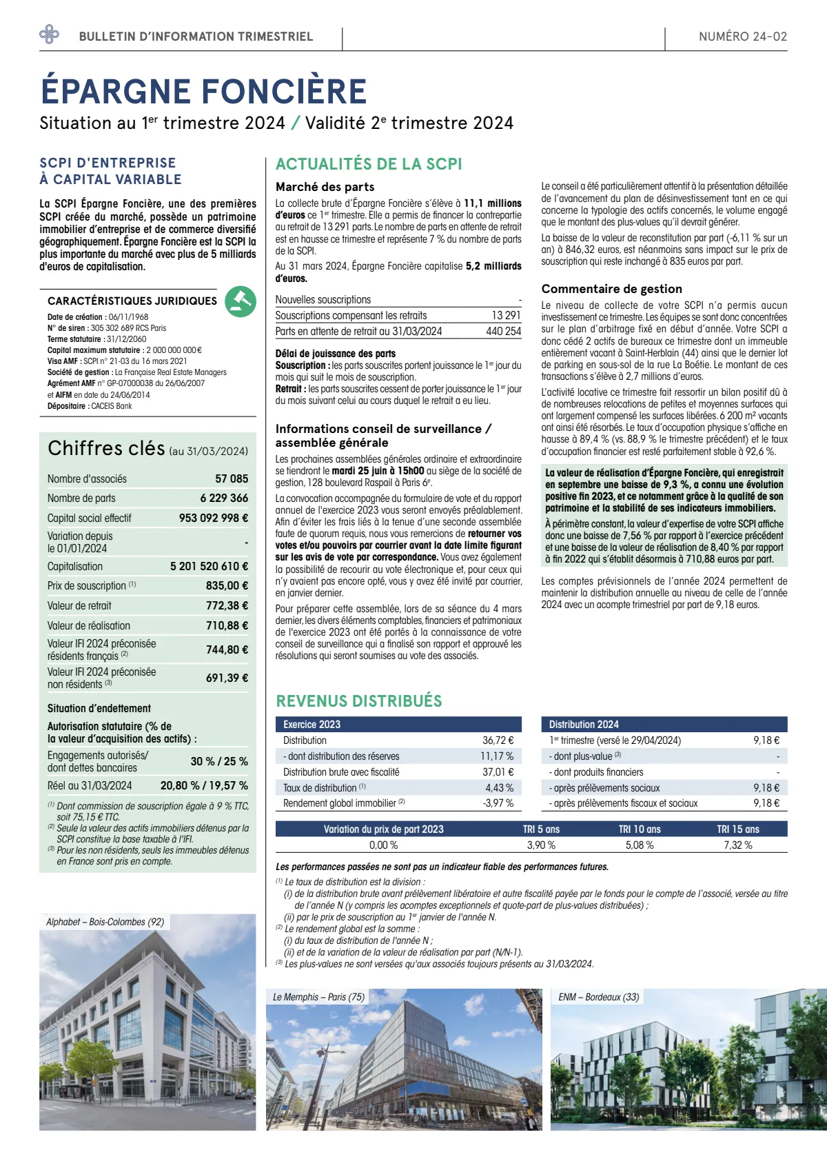 Bulletin trimestriel - 1er trimestre 2024