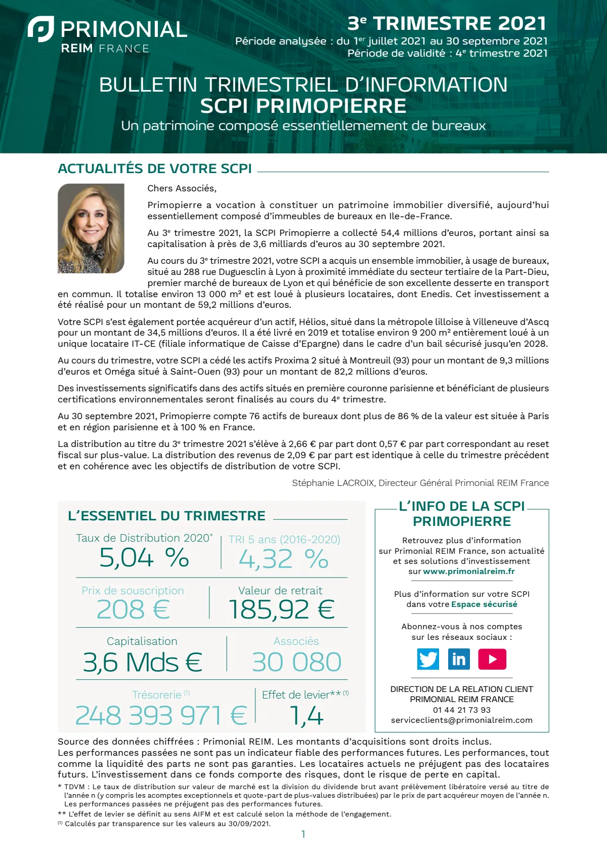 Bulletin trimestriel - 3ème trimestre 2021