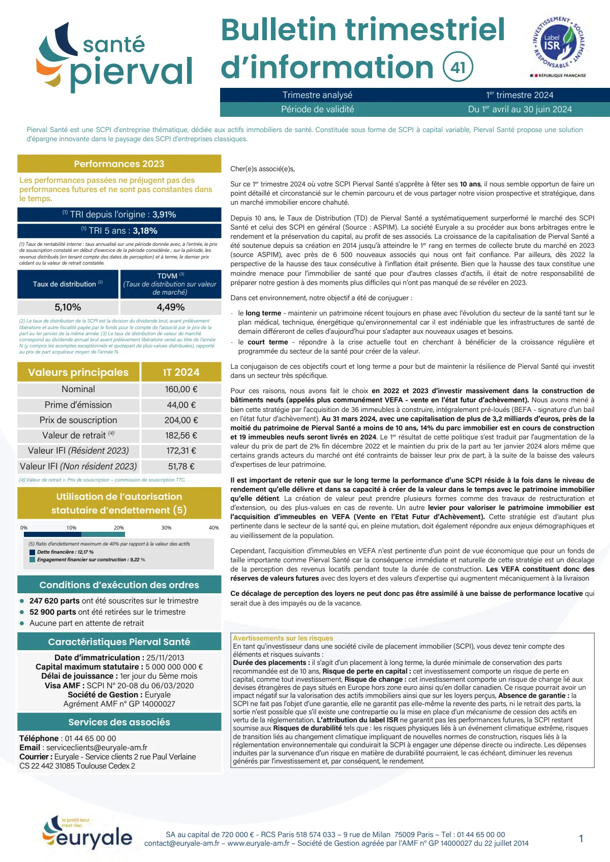 Bulletin trimestriel - 1er trimestre 2024