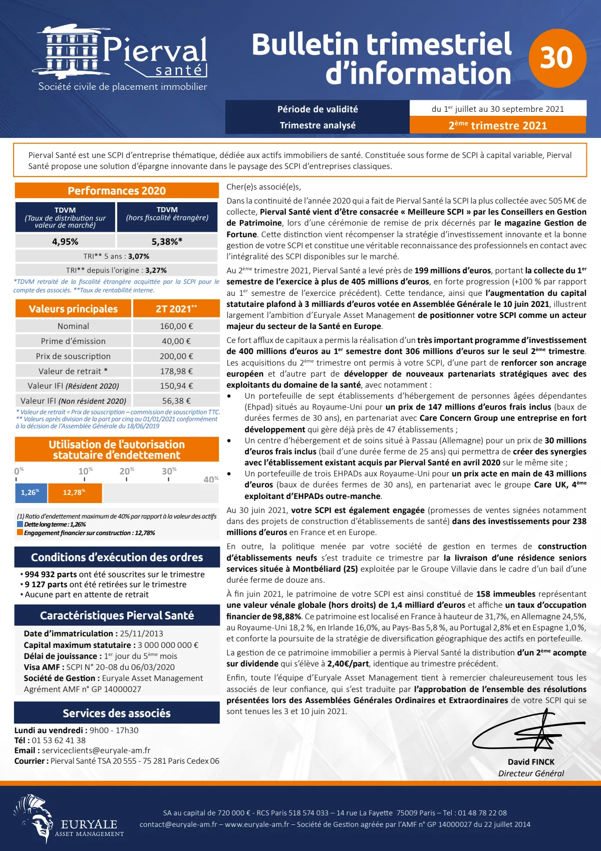 Bulletin trimestriel - 2ème trimestre 2021