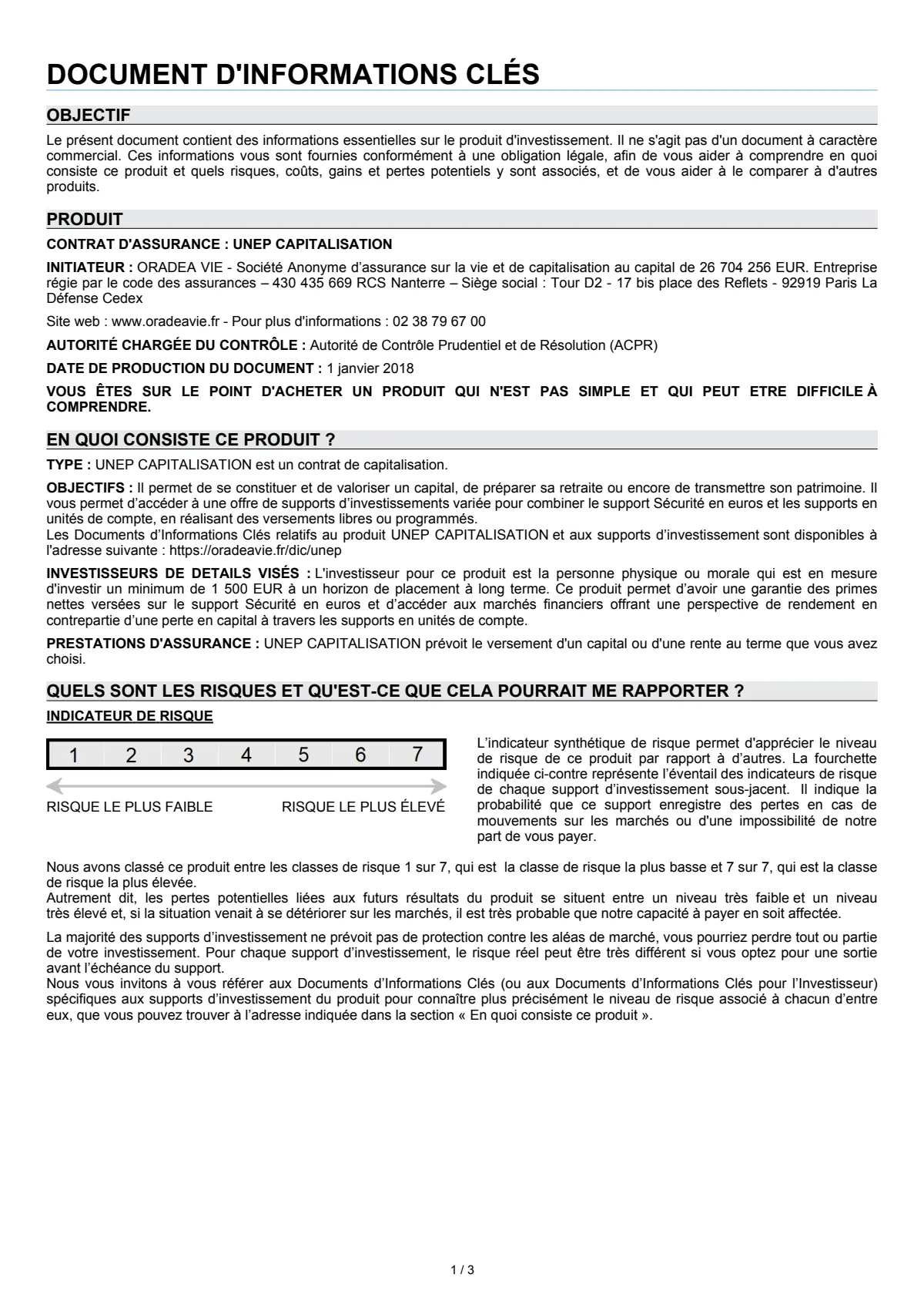 DIC UNEP-Capitalisation