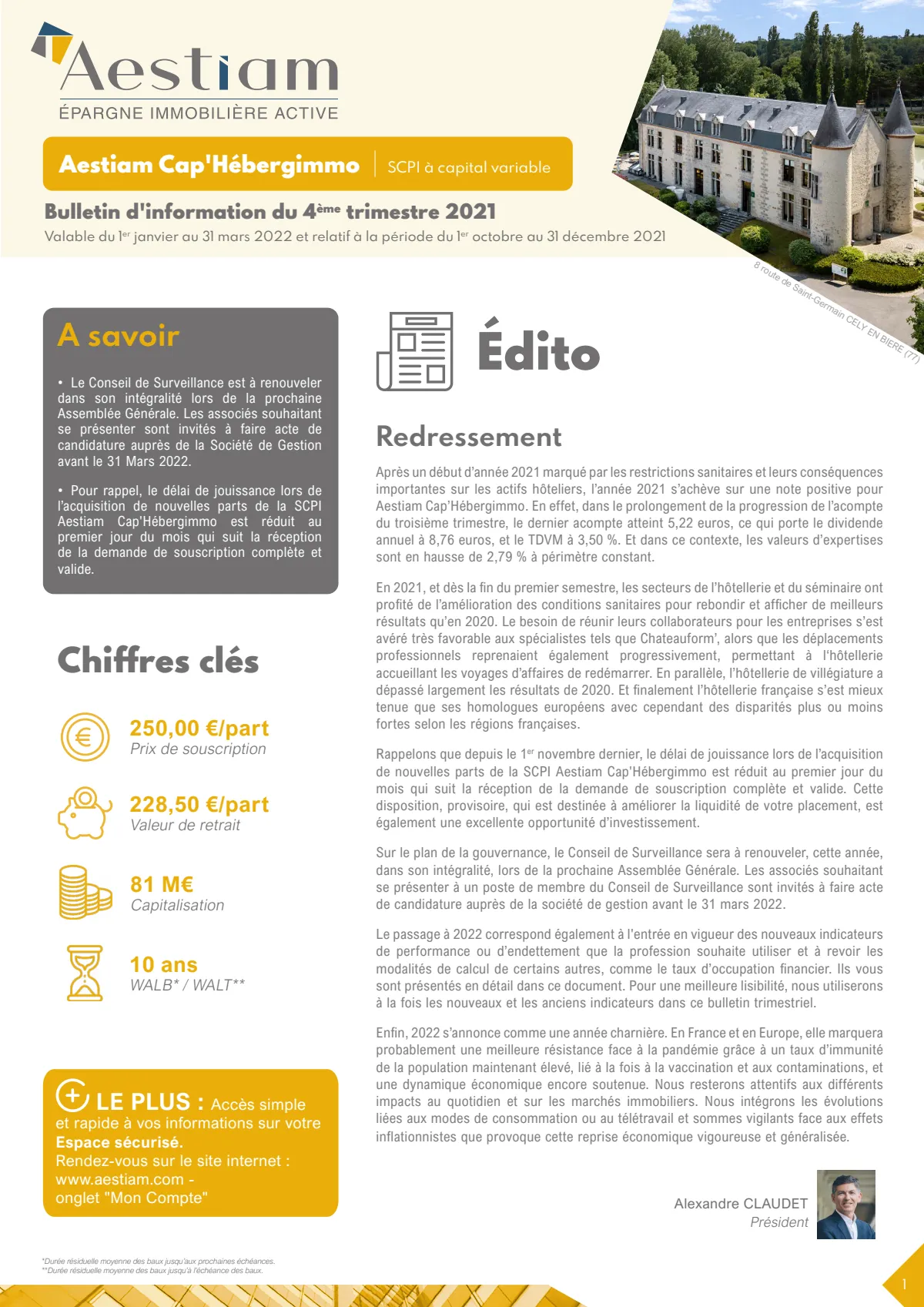 Bulletin trimestriel - 4ème trimestre 2021