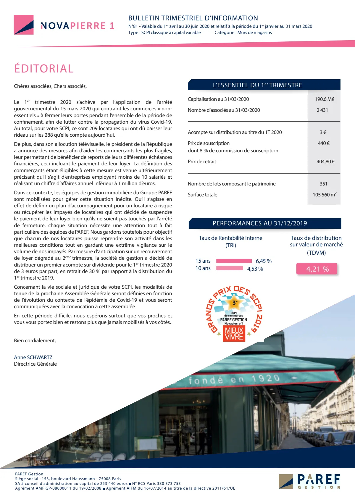 Bulletin trimestriel - 1er trimestre 2020