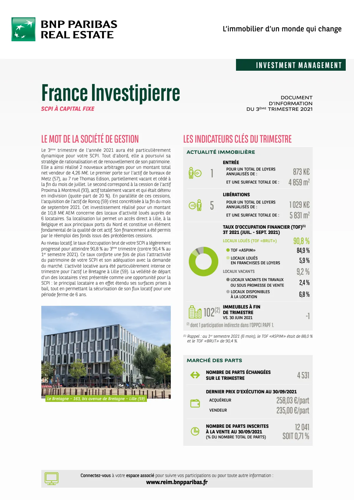 Bulletin trimestriel - 3ème trimestre 2021