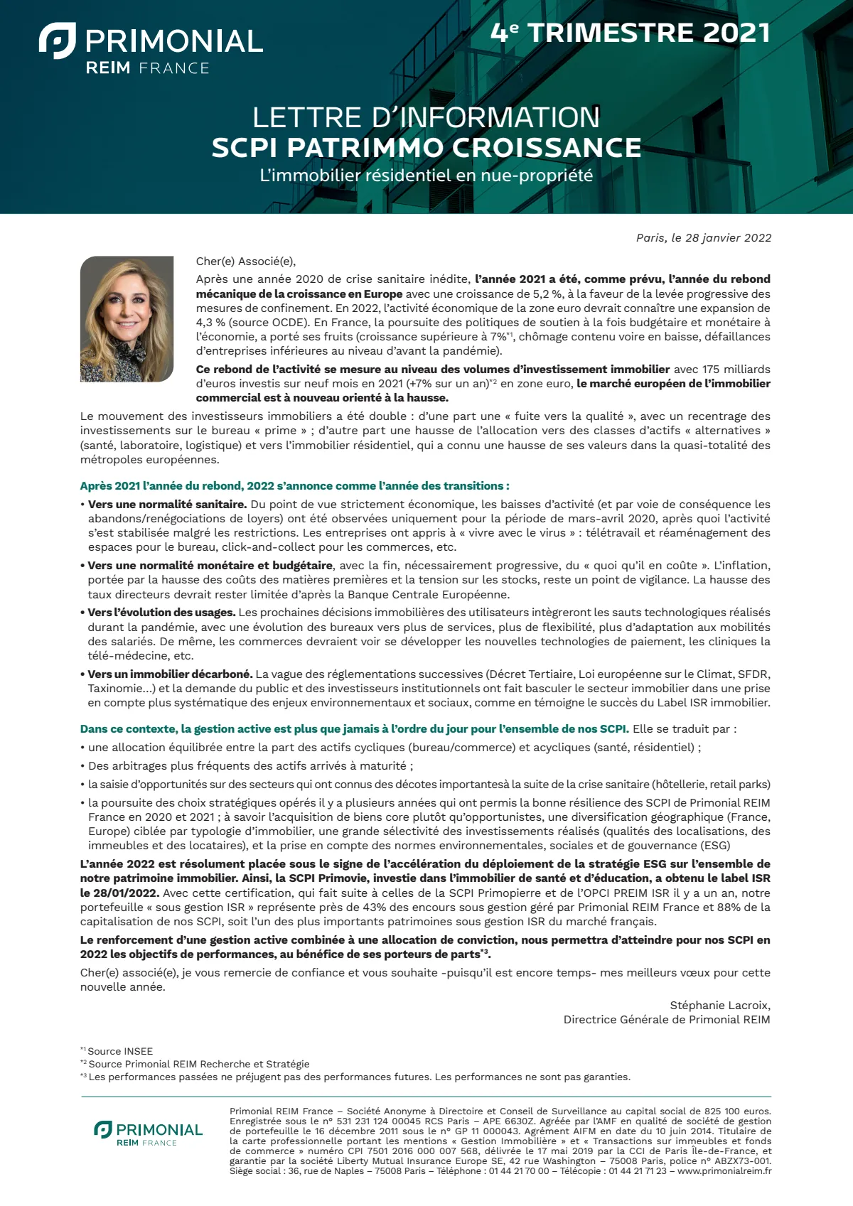 Bulletin trimestriel - 4ème trimestre 2021