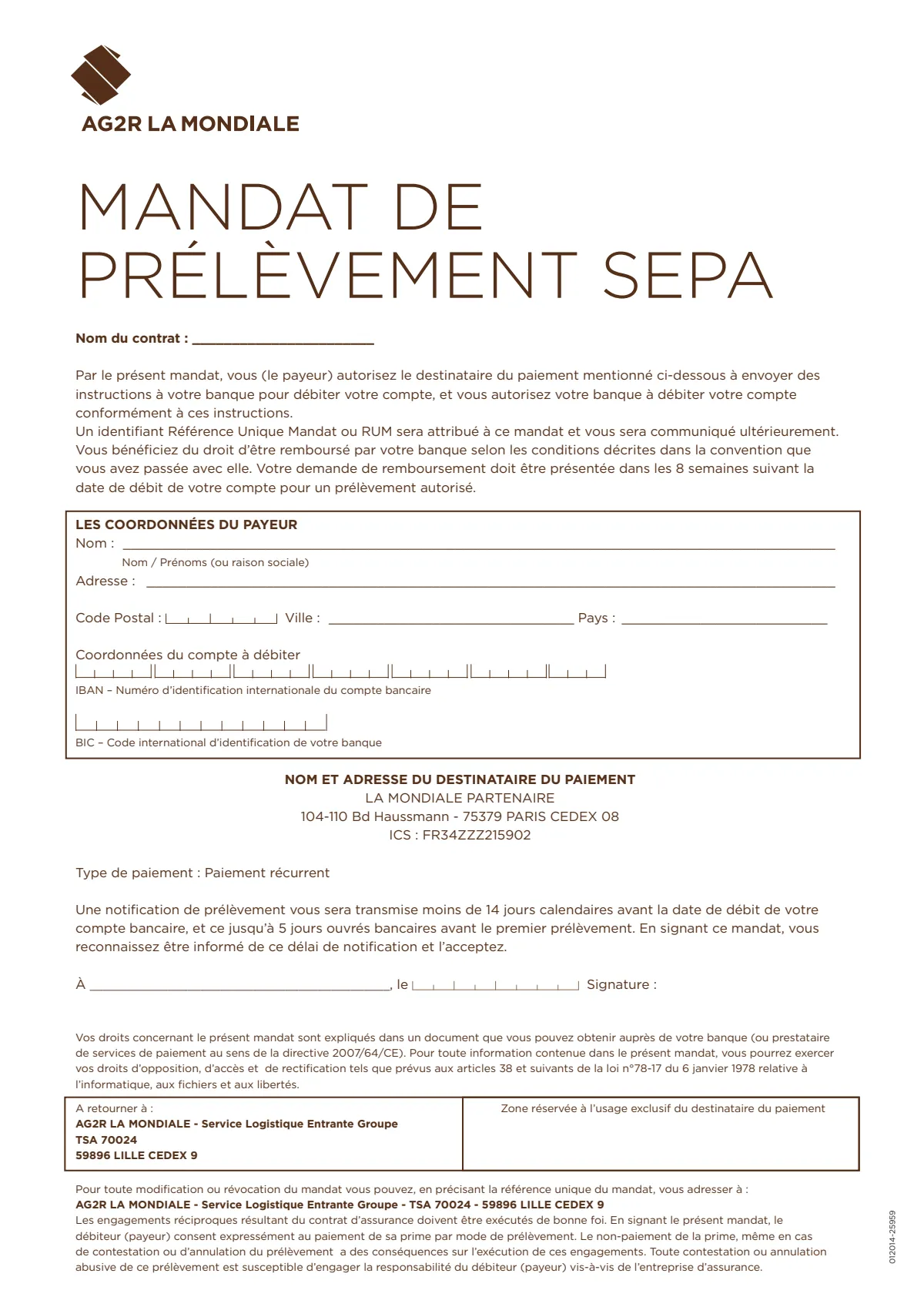 Mandat de prélèvement Sepa