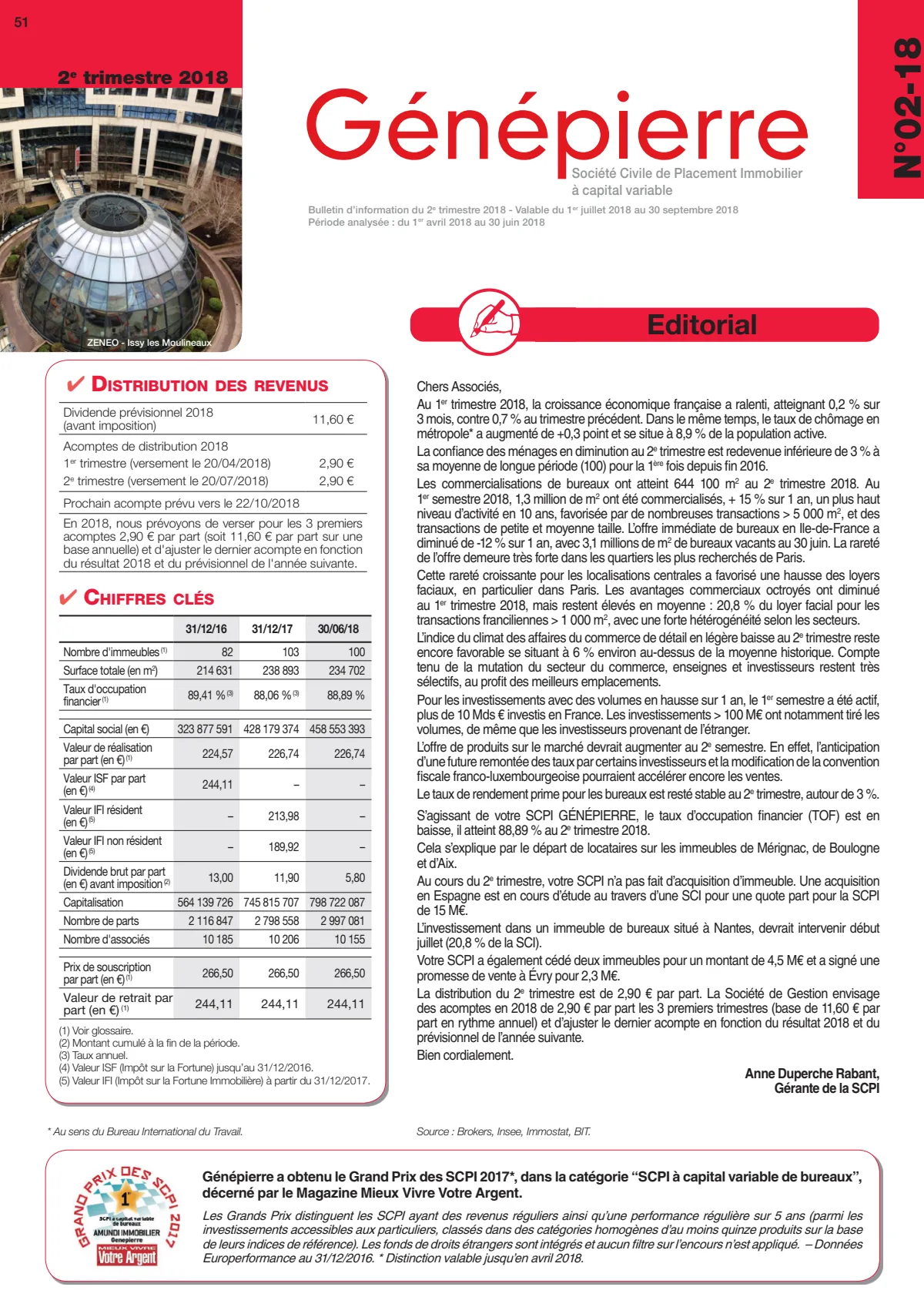 Bulletin trimestriel - 2ème trimestre 2018