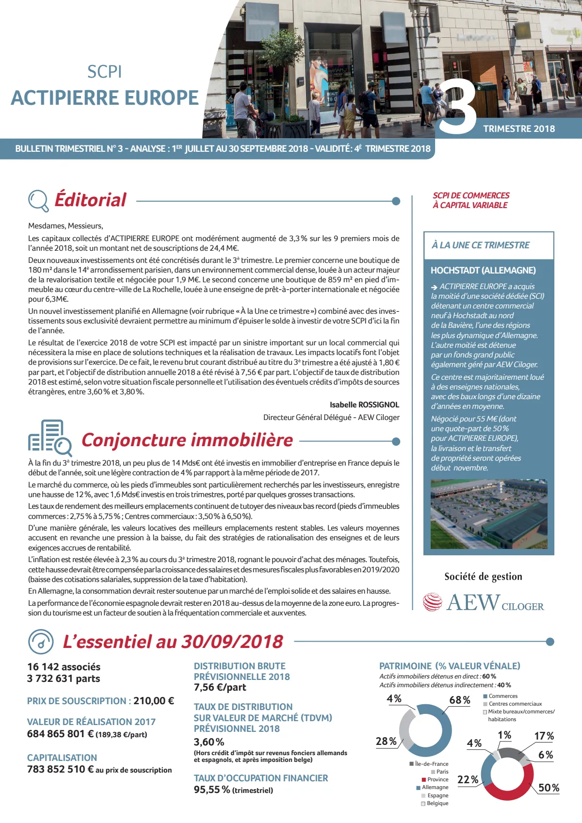 Bulletin trimestriel - 3ème trimestre 2018