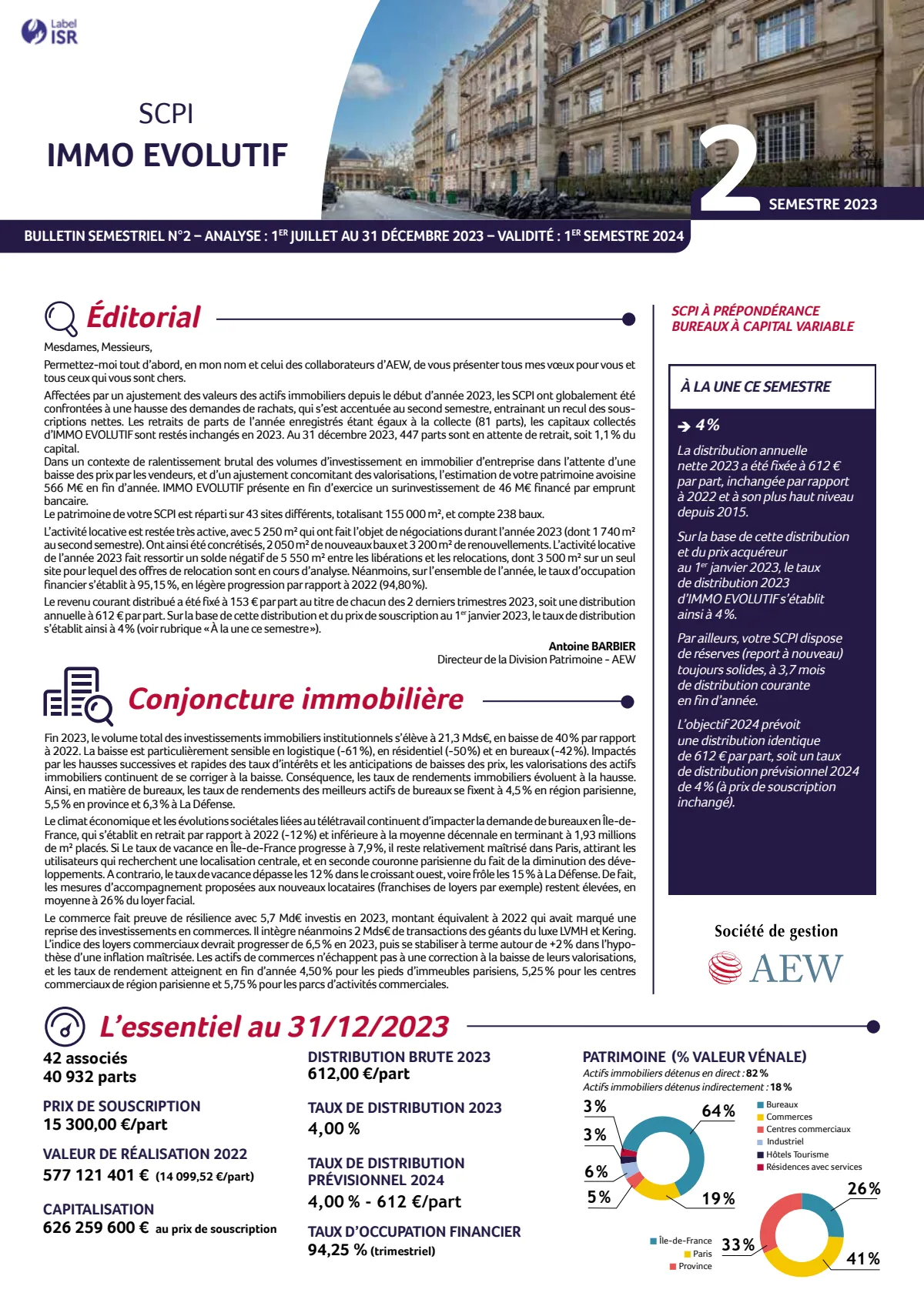 Bulletin semestriel - 2ème semestre 2023