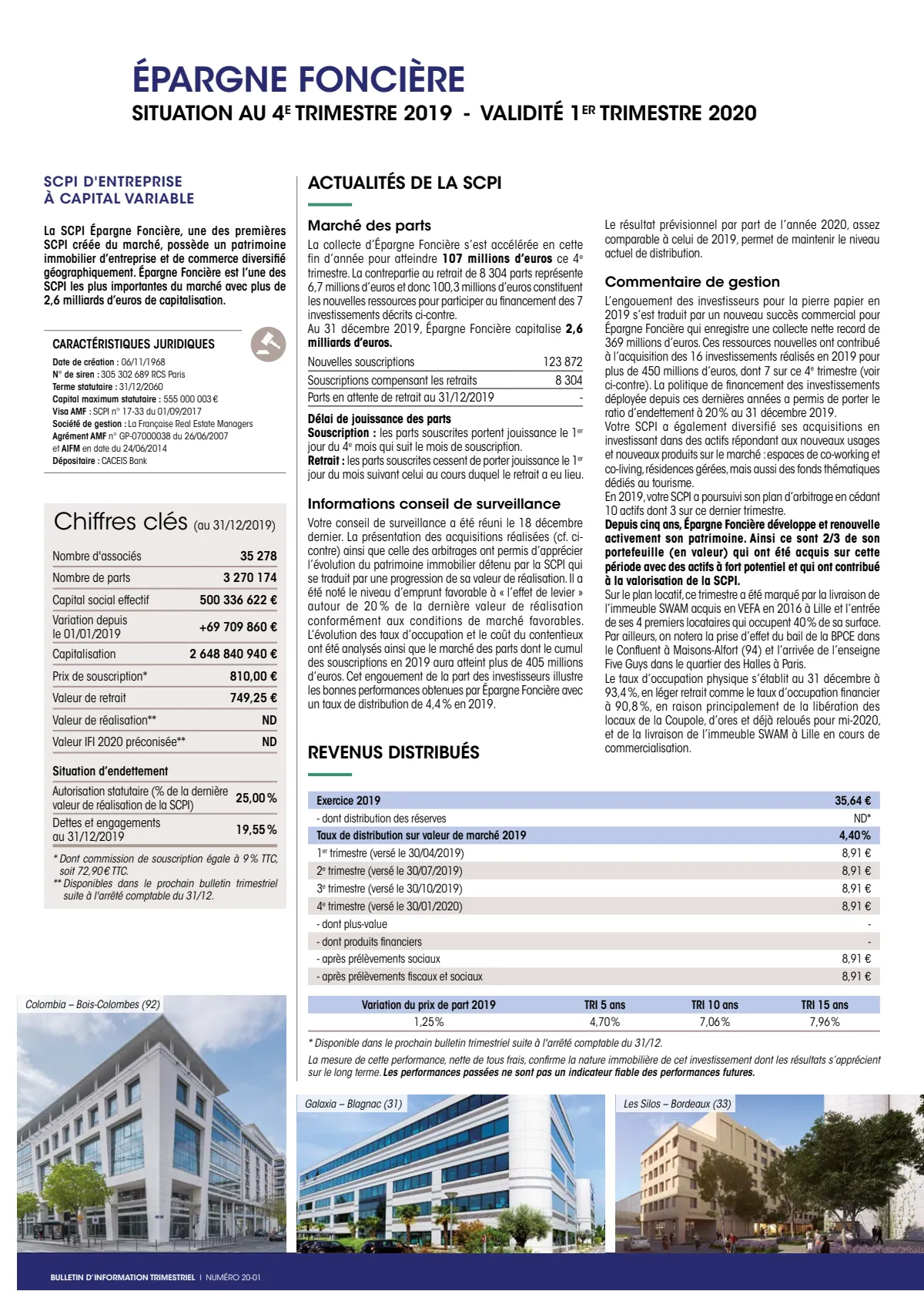 Bulletin trimestriel - 4ème trimestre 2019