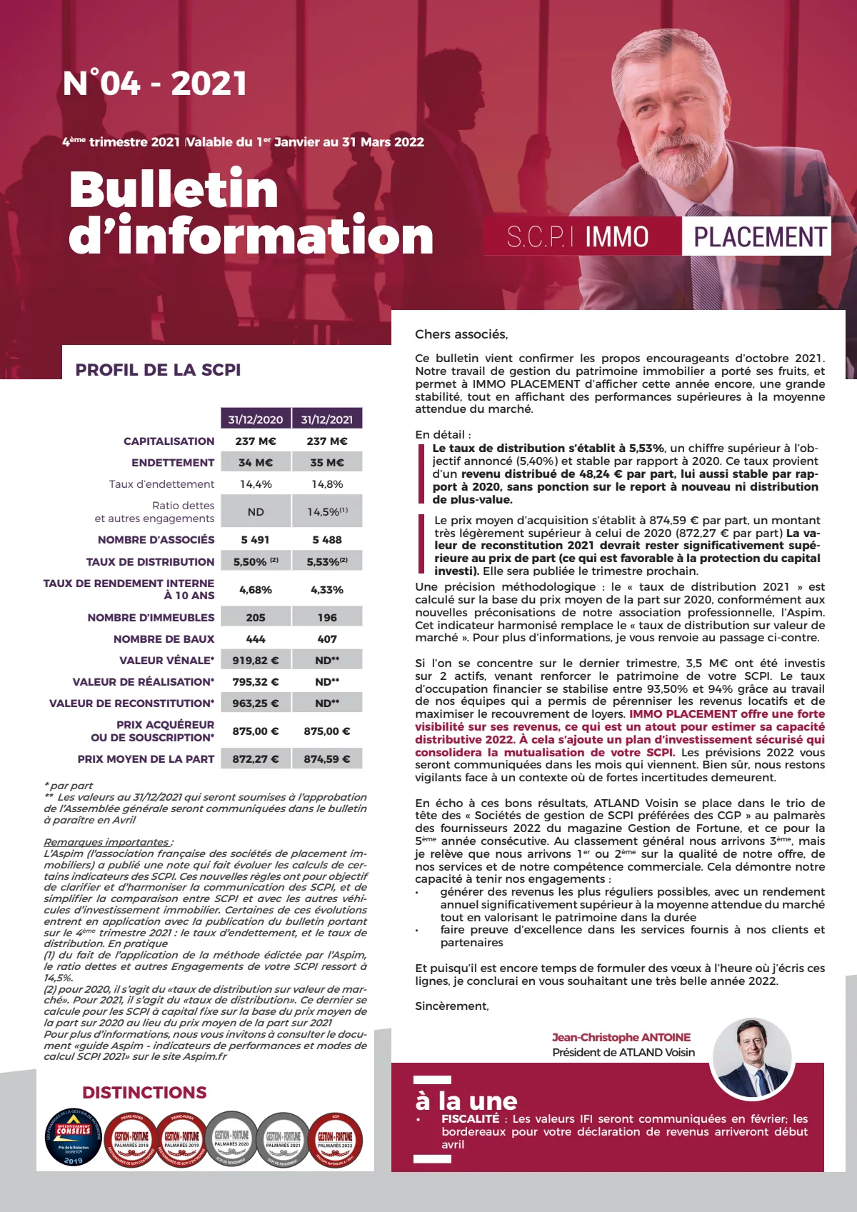 Bulletin trimestriel - 4ème trimestre 2021