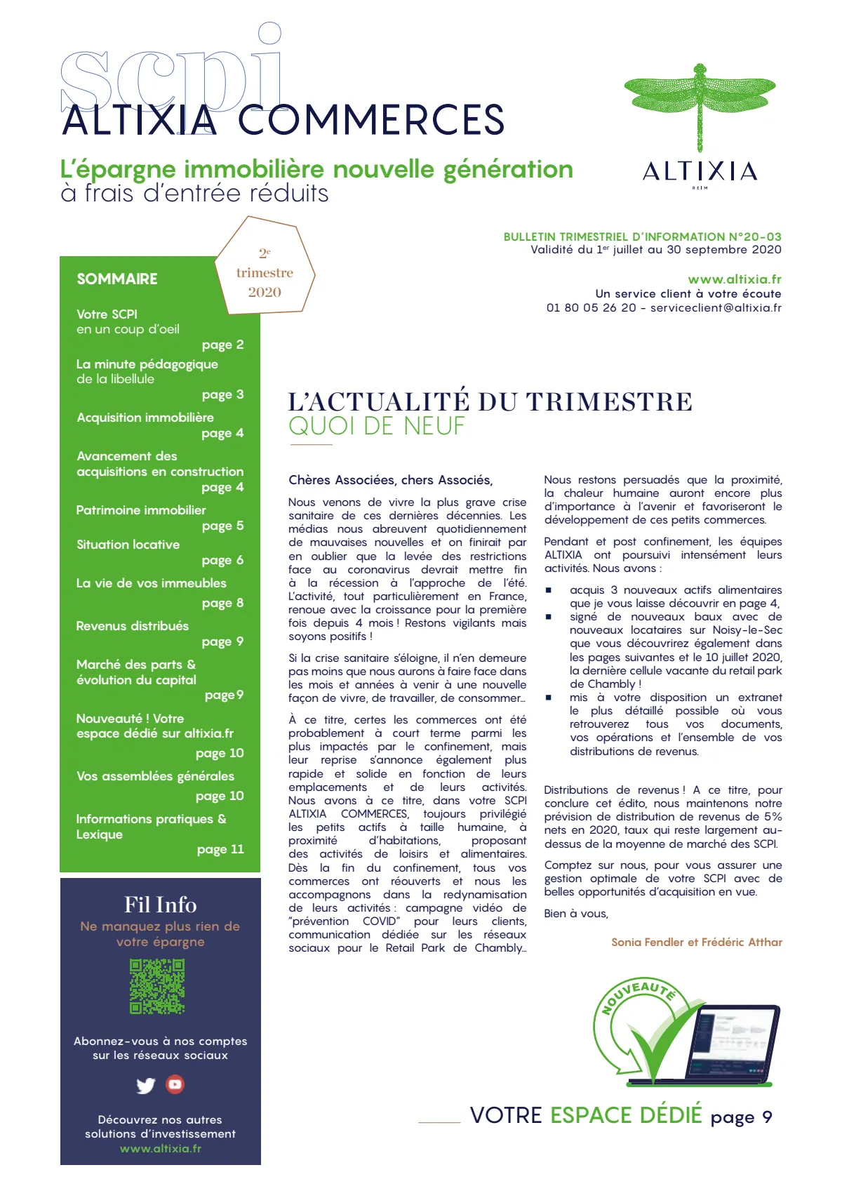 Bulletin trimestriel - 2ème trimestre 2020